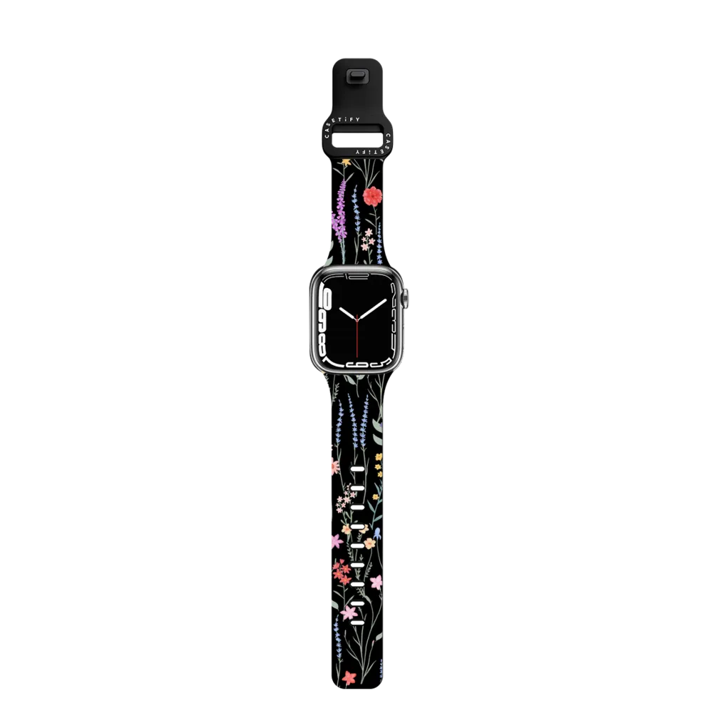 CASETiFY The Meadows petit floral on black Impact Band on Apple Watch